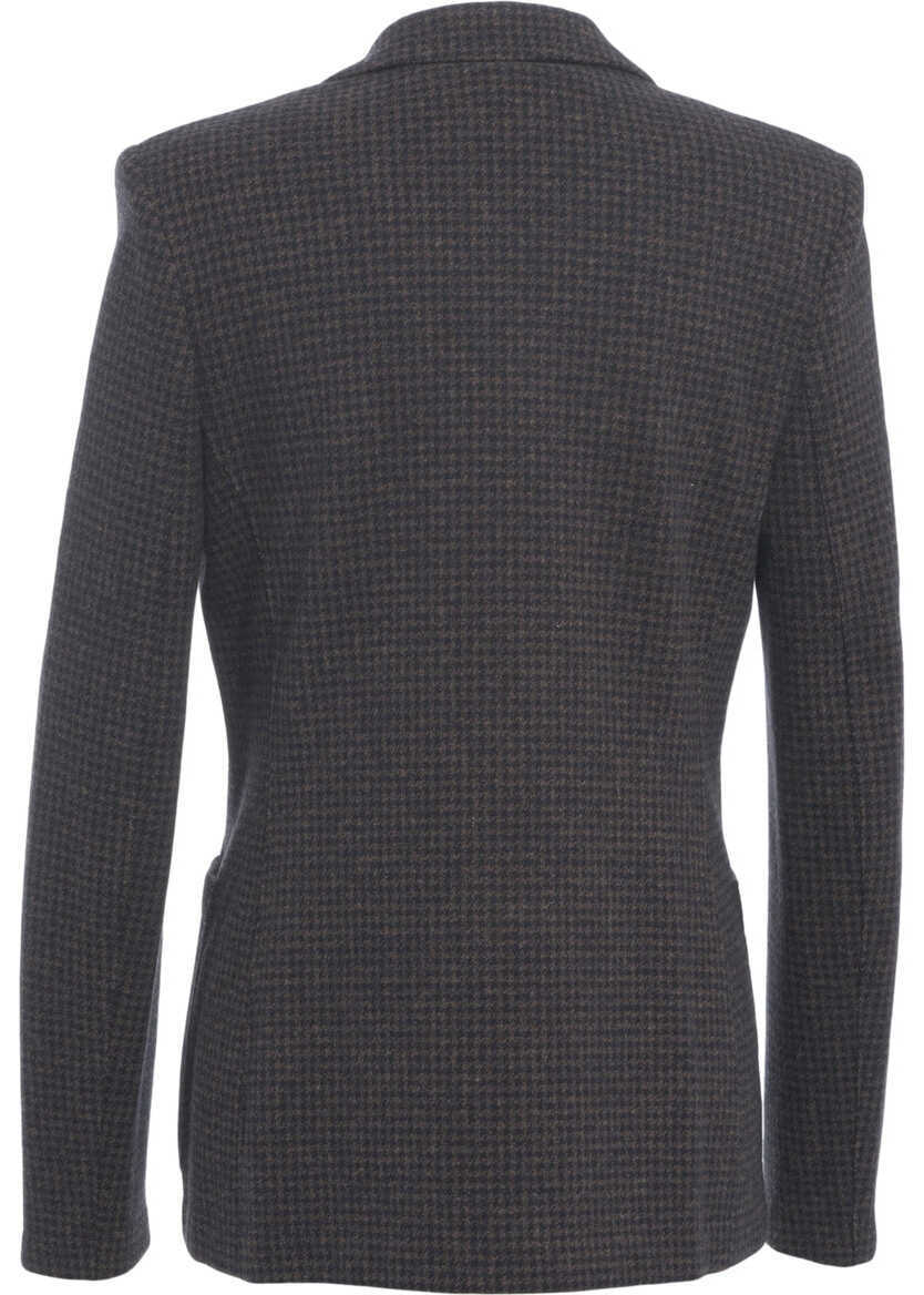 Sacouri Harris Wharf London LONDON Double-breasted blazer Brown Femei (BM 19031887) 7