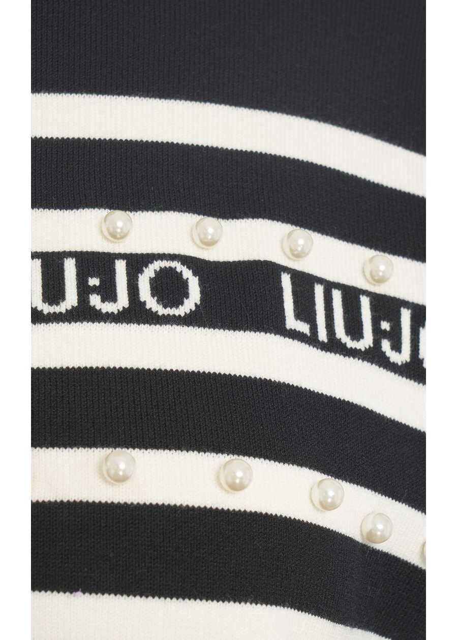 Cardigane LIU JO SPORT Cardigan with stripes and strass application Black Femei (BM 19031899) 4