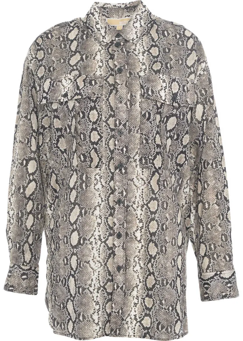 Bluze Michael Kors Blouse with animal-print Grey Femei (BM 19031938) 2