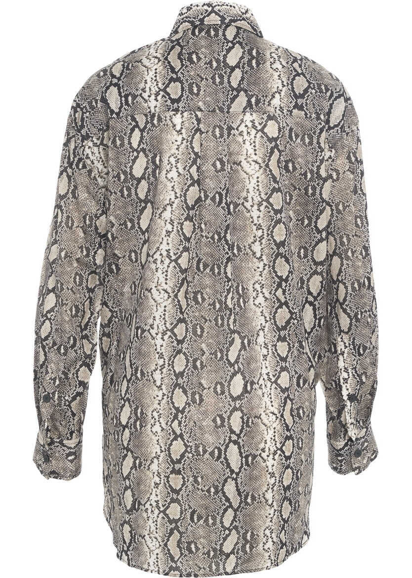 Bluze Michael Kors Blouse with animal-print Grey Femei (BM 19031938) 7
