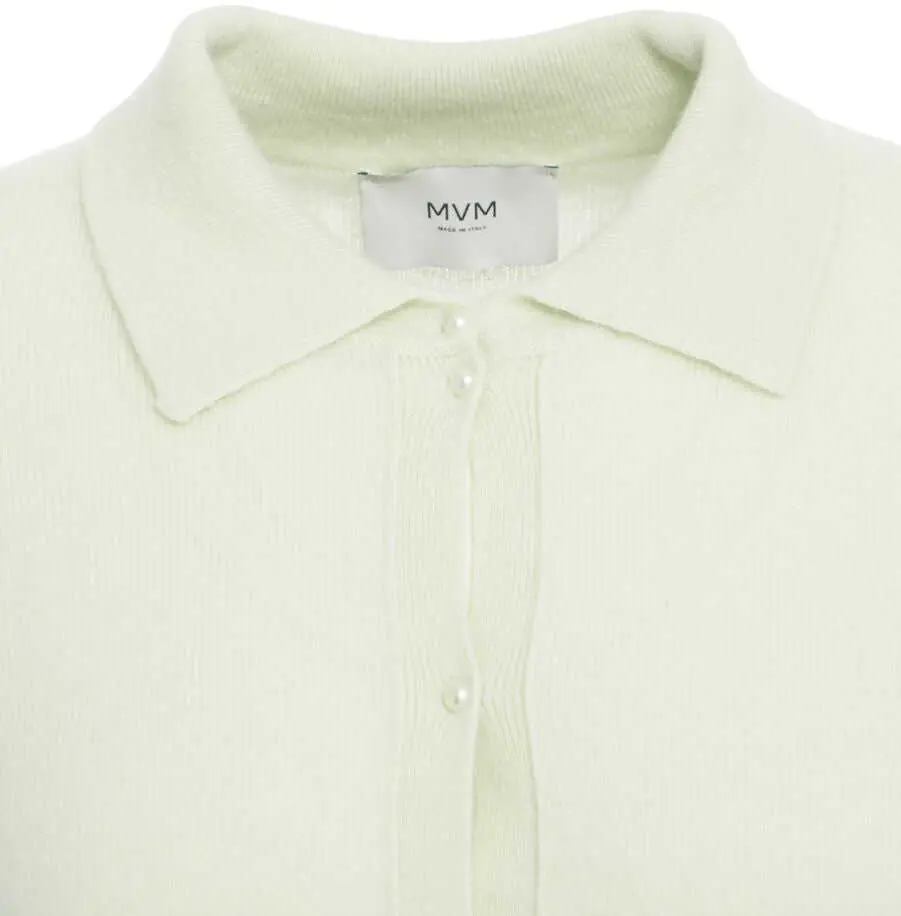 Tricouri Polo MVM Cashmere knit polo shirt Green Femei (BM 19031947) 4