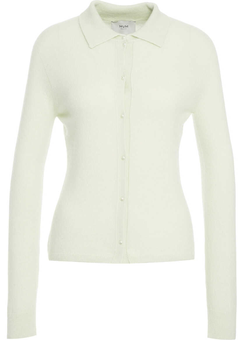 Tricouri Polo MVM Cashmere knit polo shirt Green Femei (BM 19031947) 1