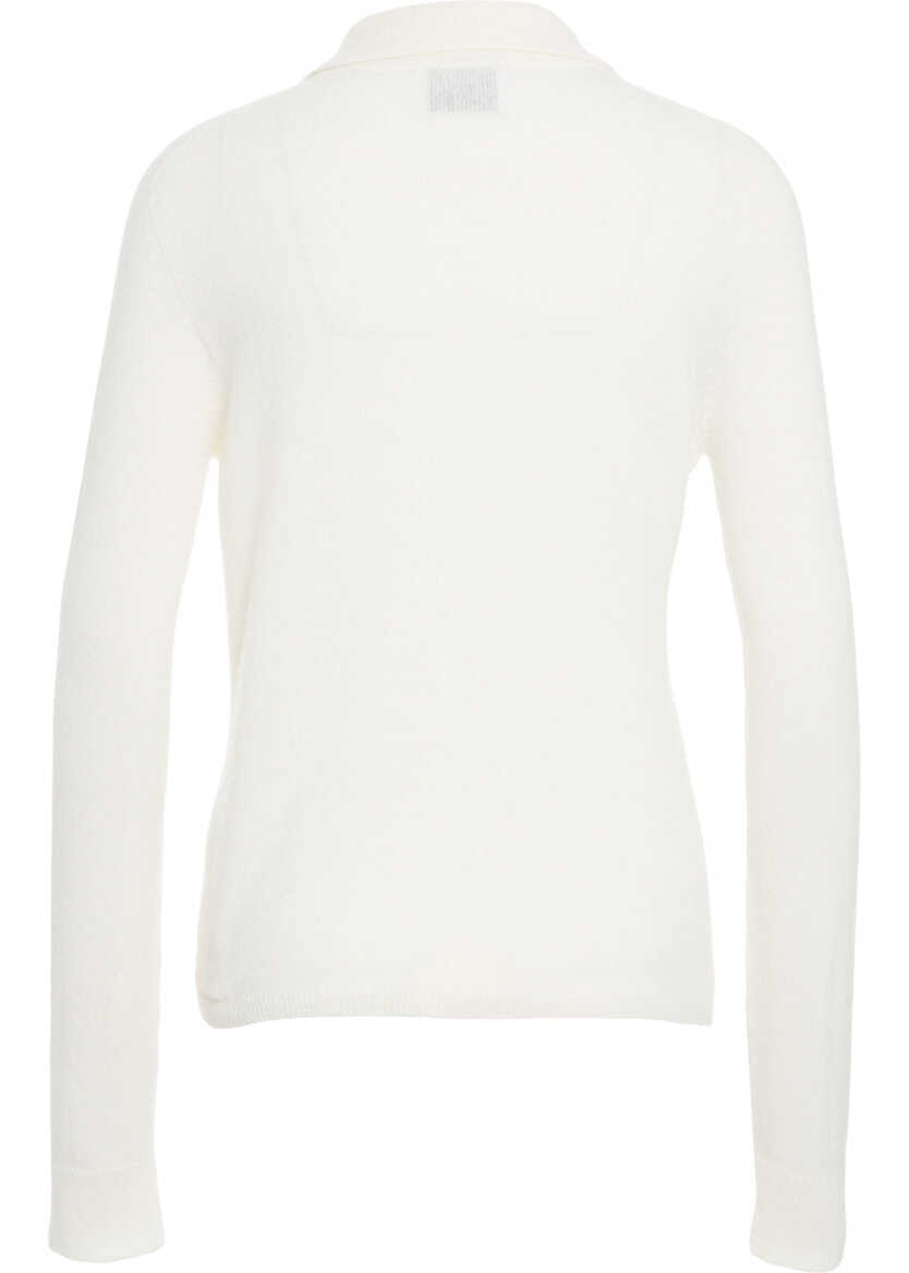 Tricouri Polo MVM Cashmere knit polo shirt White Femei (BM 19031947) 3