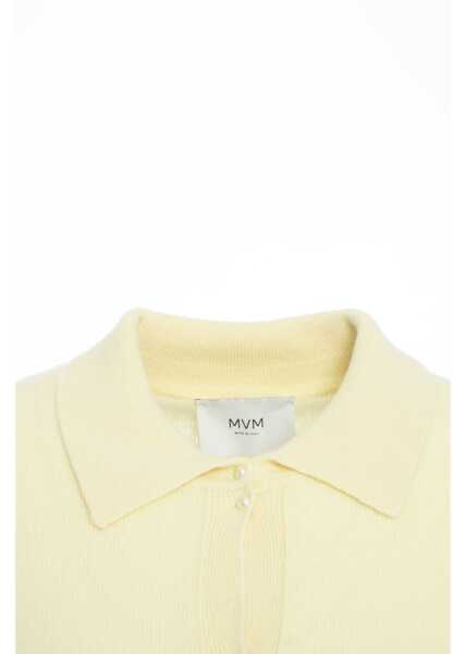 Tricouri Polo MVM Cashmere knit polo shirt Yellow Femei (BM 19031947) 3