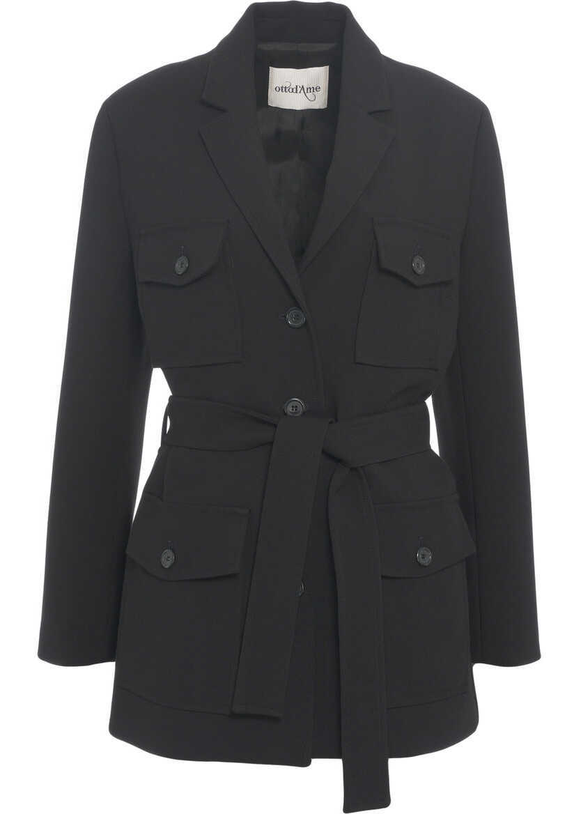 Sacouri office Otto d ame Jacket with waist belt Black Femei (BM 19031992) 2