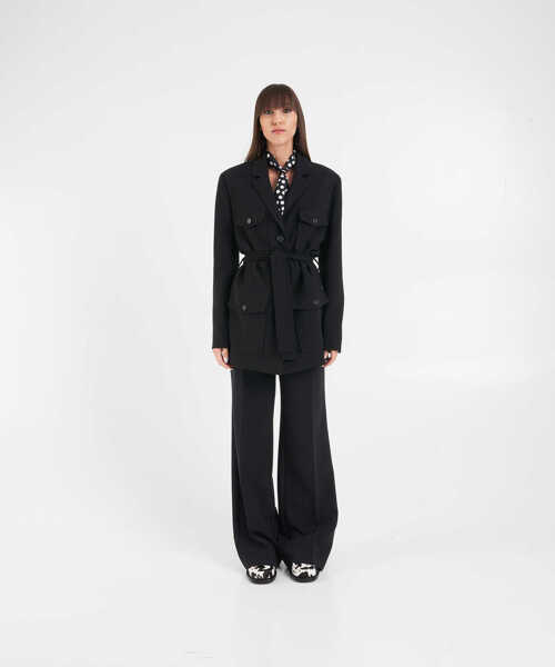 Sacouri office Otto d ame Jacket with waist belt Black Femei (BM 19031992) 3