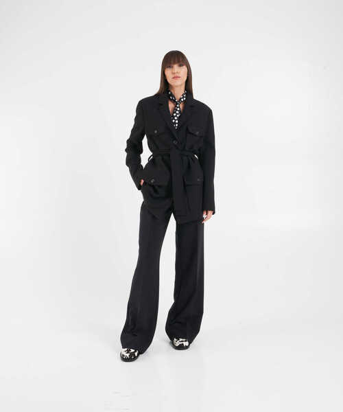 Sacouri office Otto d ame Jacket with waist belt Black Femei (BM 19031992) 4