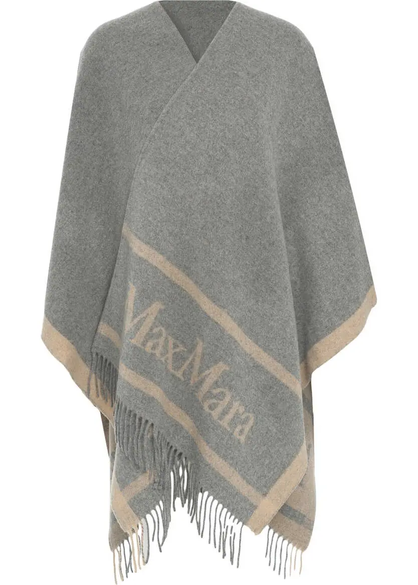 Poncho Max Mara Mantle fringe details Grey Femei (BM 19032007) 2