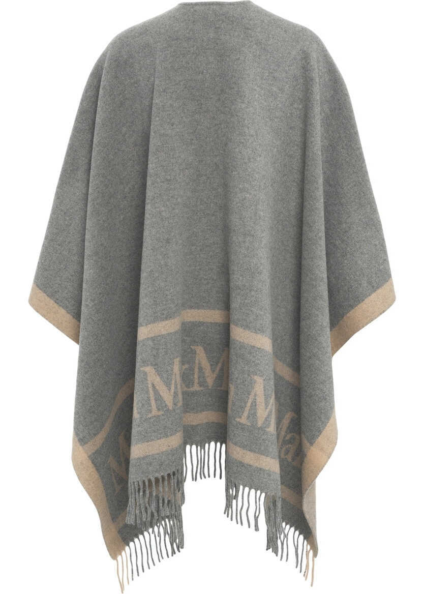 Poncho Max Mara Mantle fringe details Grey Femei (BM 19032007) 10