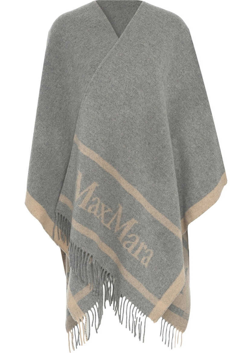 Poncho Max Mara Mantle fringe details Grey Femei (BM 19032007) 1