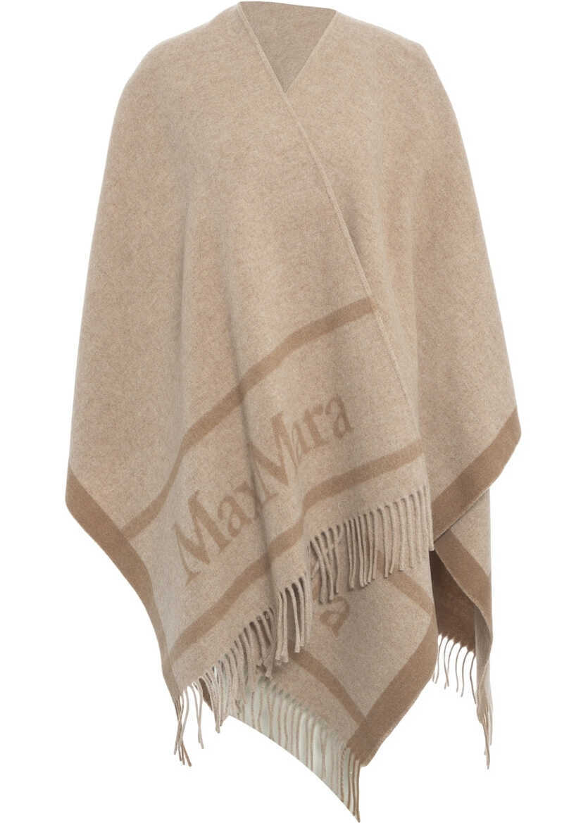 Poncho Max Mara Mantle fringe details Beige Femei (BM 19032007) 1