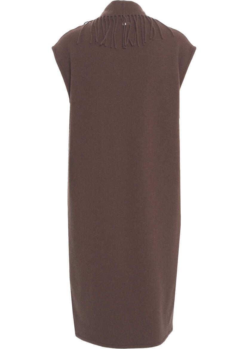 Veste Herno Vest with fringe detail Brown Femei (BM 19032010) 5