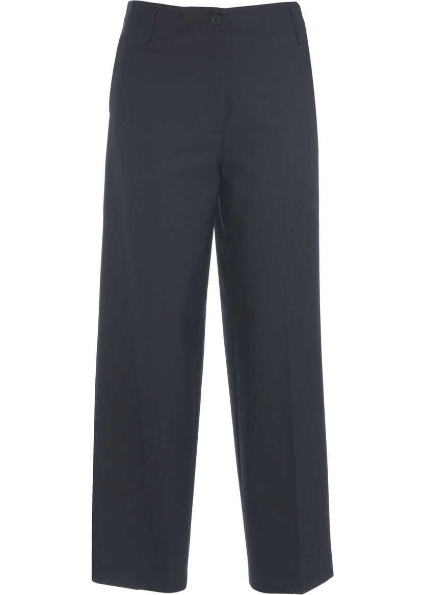 Pantaloni casual Semicouture Straight leg pants Blue Femei (BM 19032016) 2
