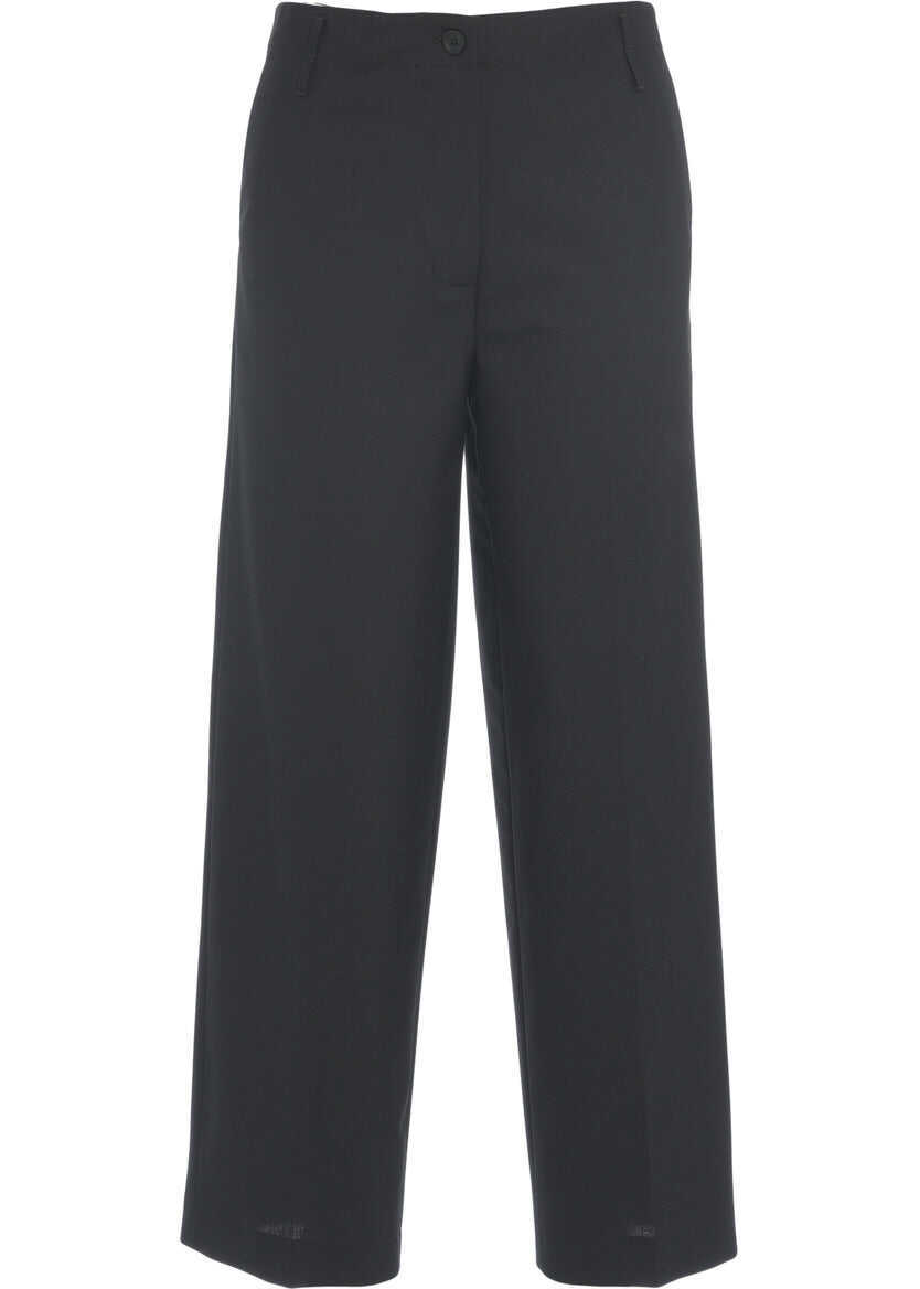 Pantaloni casual Semicouture Straight leg pants Black Femei (BM 19032016) 2