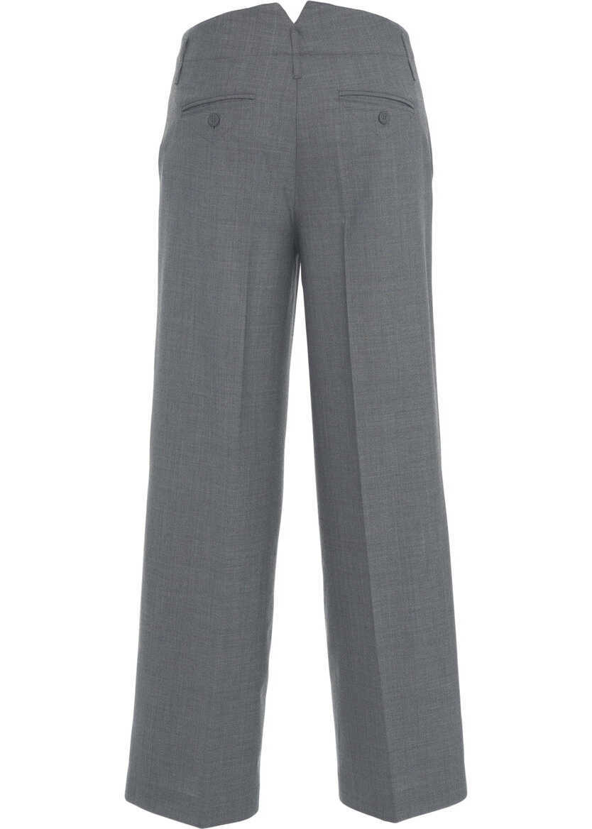 Pantaloni casual Semicouture Straight leg pants Grey Femei (BM 19032016) 5