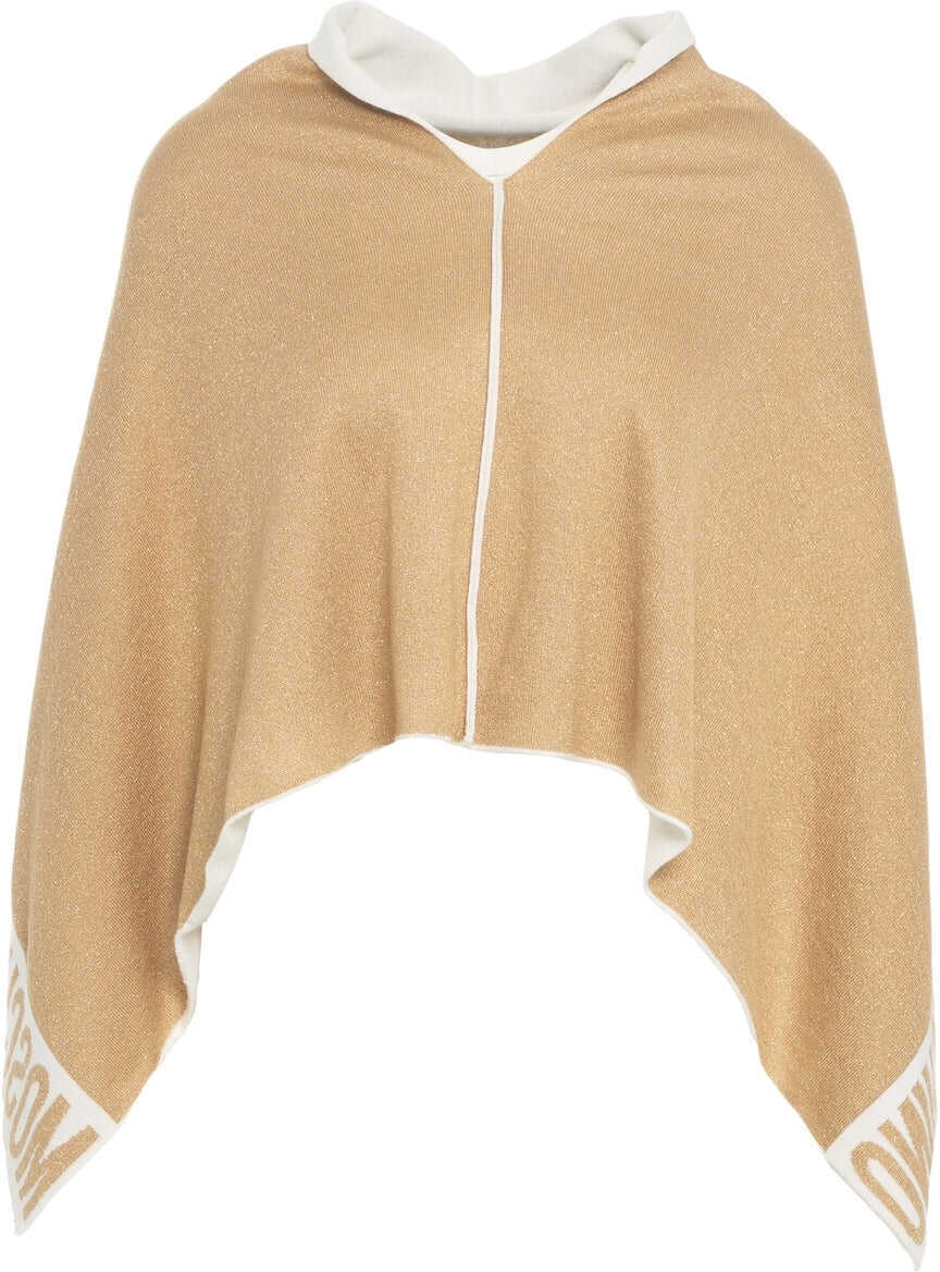Poncho Moschino Cape with logo details Gold Femei (BM 19032022) 6