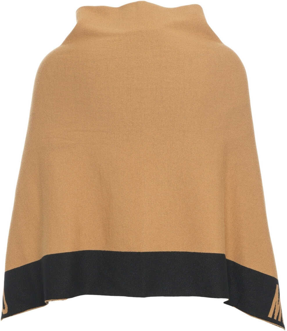 Poncho Moschino Cape with logo details Brown Femei (BM 19032022) 3