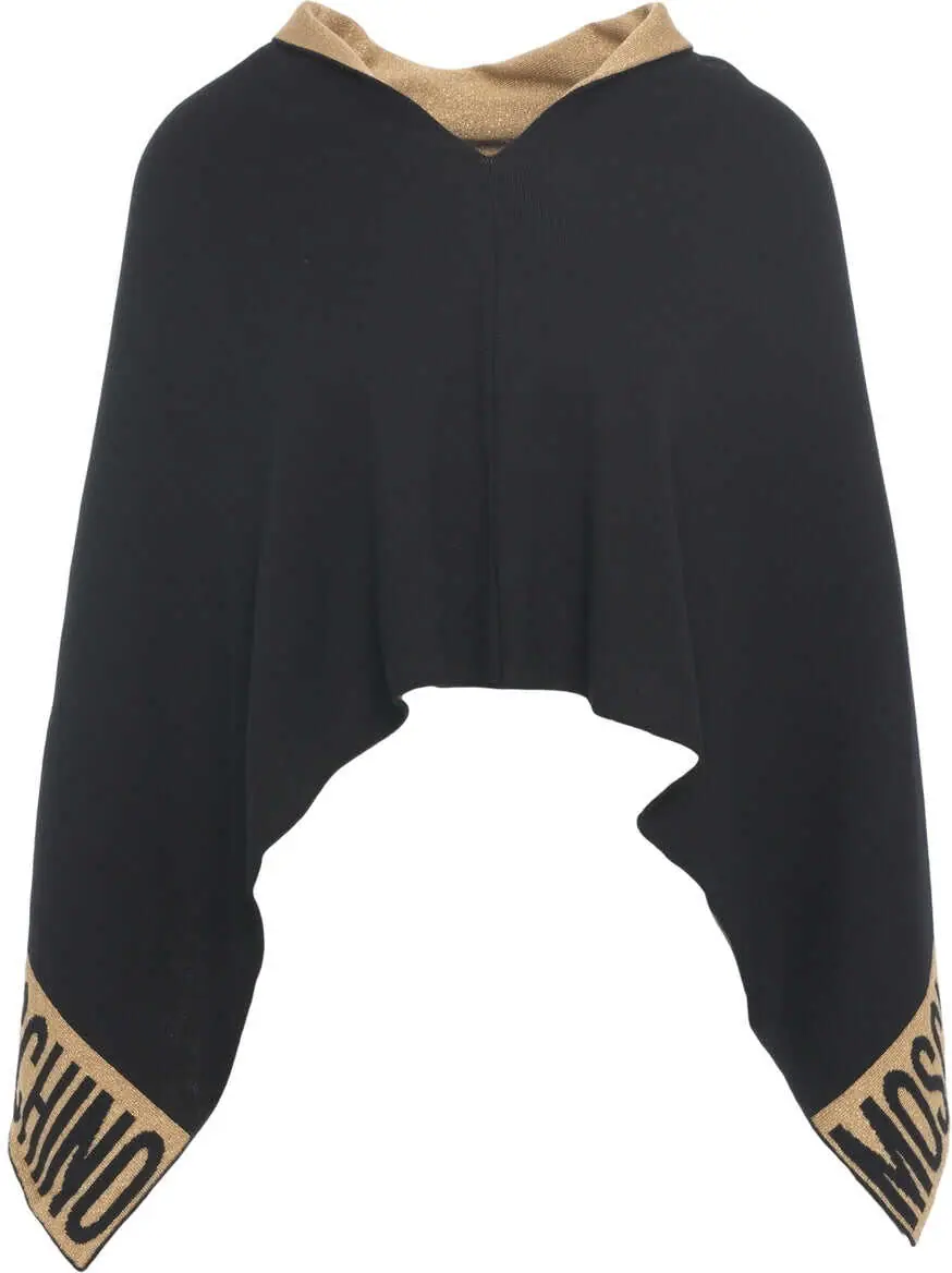 Poncho Moschino Cape with logo details Black Femei (BM 19032022) 2