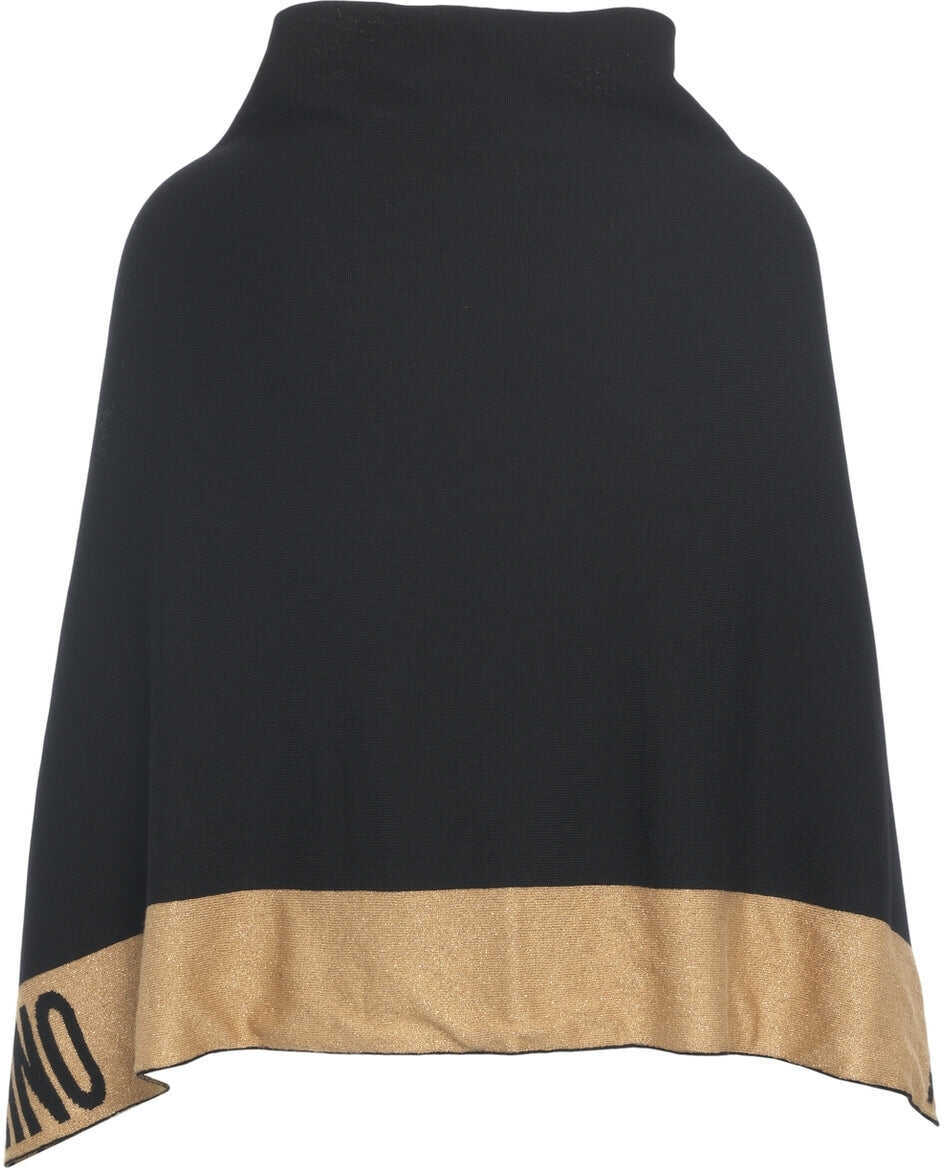 Poncho Moschino Cape with logo details Black Femei (BM 19032022) 3