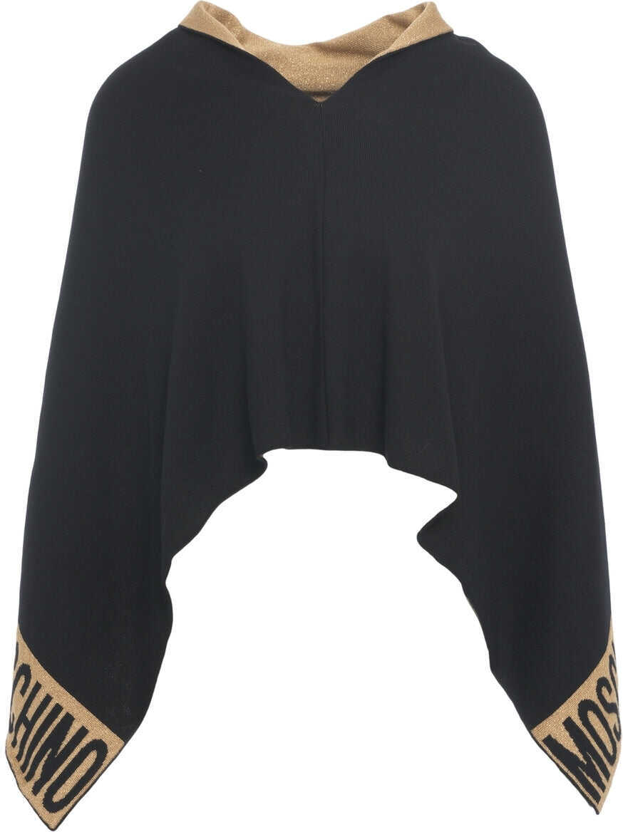 Poncho Moschino Cape with logo details Black Femei (BM 19032022) 1
