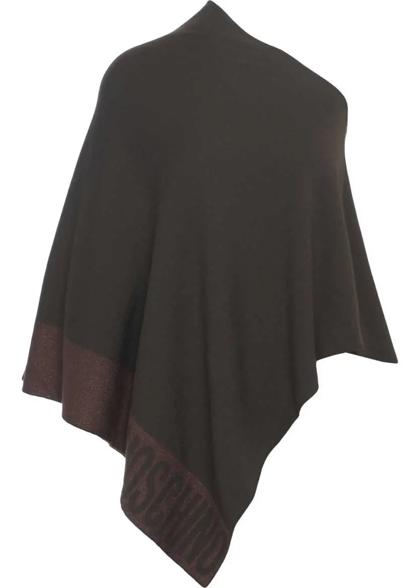 Poncho Moschino Cape with logo details Brown Femei (BM 19032022) 2