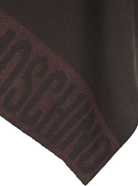 Poncho Moschino Cape with logo details Brown Femei (BM 19032022) 4