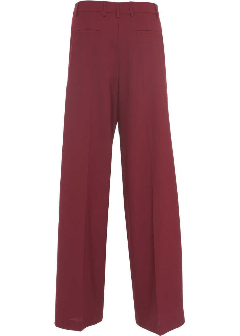 Pantaloni casual Semicouture Wide leg pants Vivienne Red Femei (BM 19032031) 4