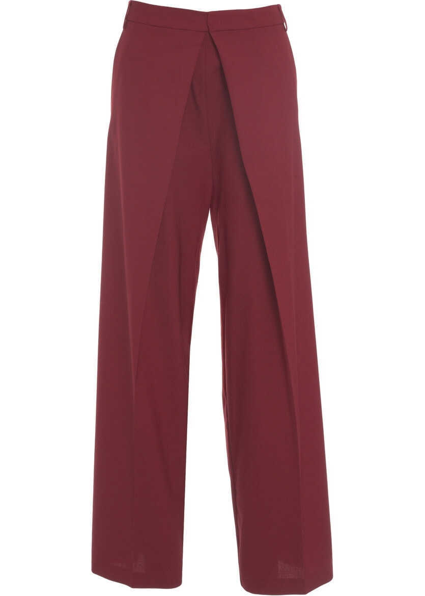 Pantaloni casual Semicouture Wide leg pants Vivienne Red Femei (BM 19032031) 5