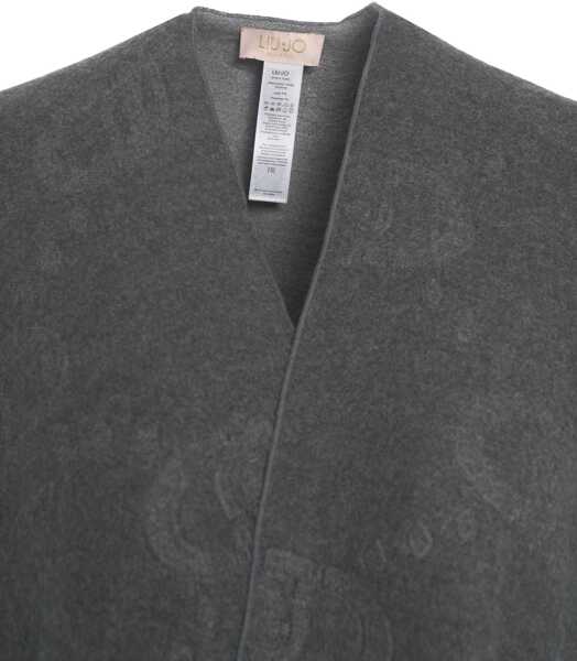 Poncho Liu Jo Cape with fringe detail Beige Femei (BM 19032058) 4