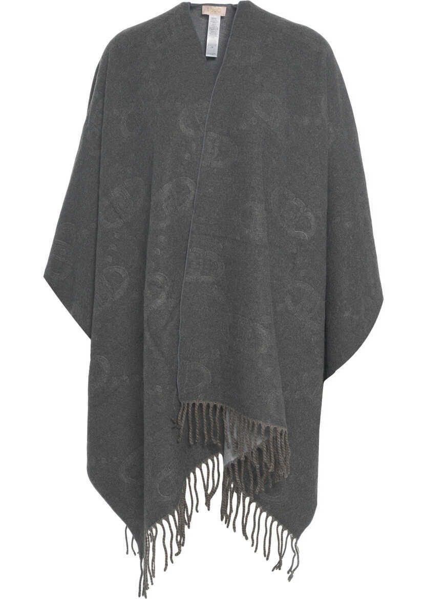 Poncho Liu Jo Cape with fringe detail Beige Femei (BM 19032058) 6