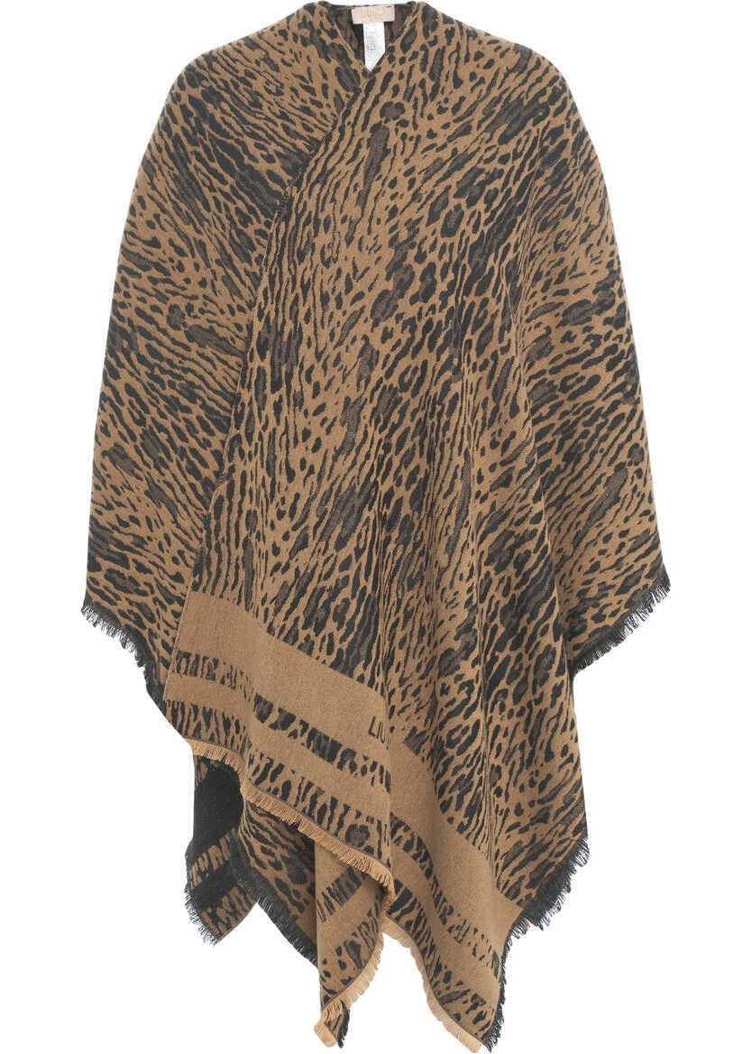 Poncho Liu Jo Cape with animal print Brown Femei (BM 19032067) 2