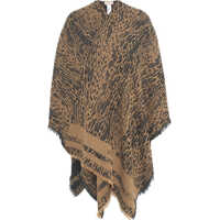 Poncho Cape with animal print Femei