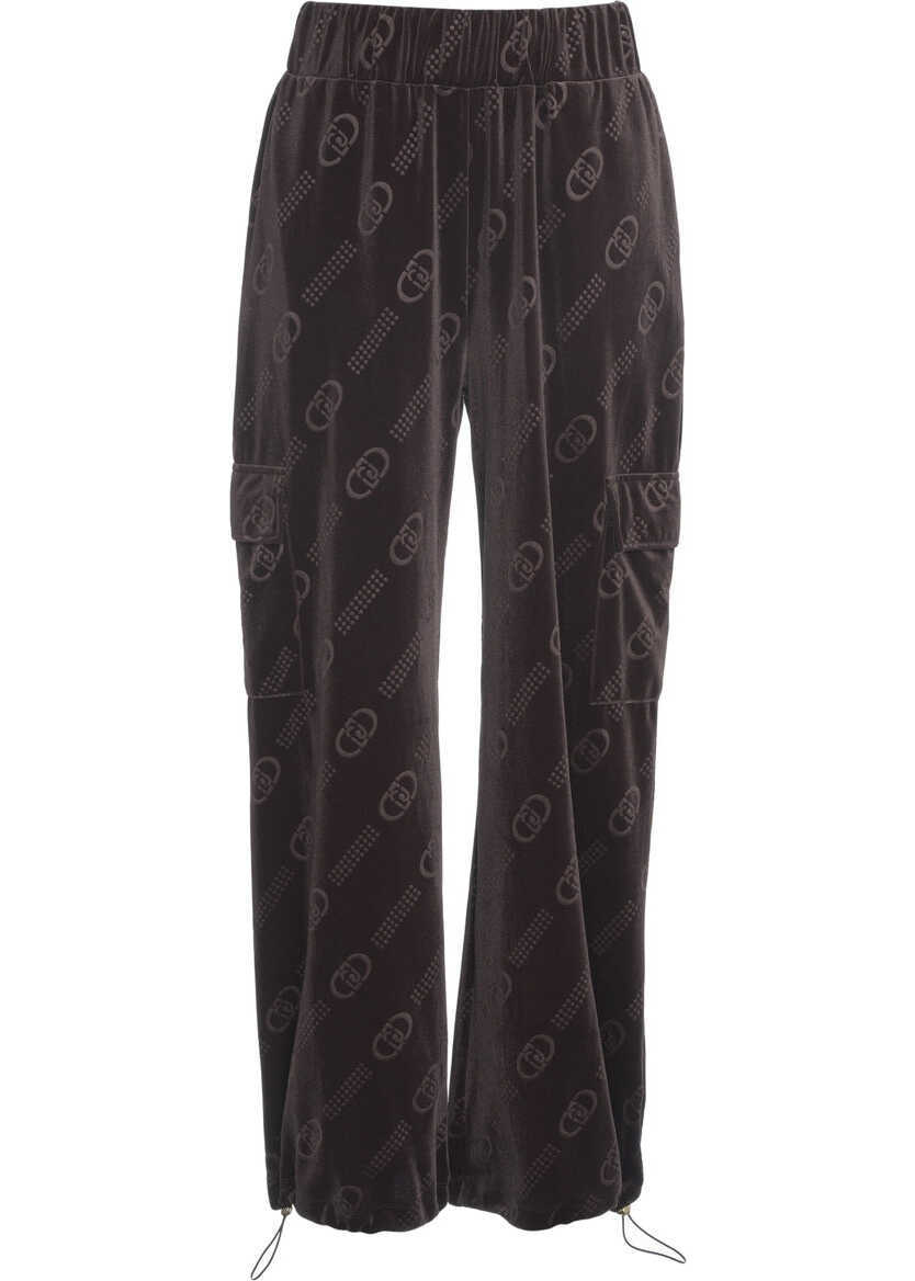 Pantaloni casual LIU JO SPORT Cargo pants with logo detail Brown Femei (BM 19032070) 2