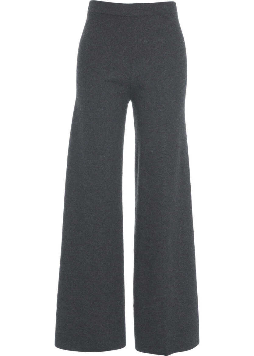 Pantaloni casual Semicouture Knitted palazzo pants Grey Femei (BM 19032073) 2