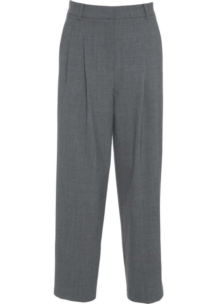 Pantaloni casual Cambio Pleated trousers Emilie Grey Femei (BM 19032082) 2