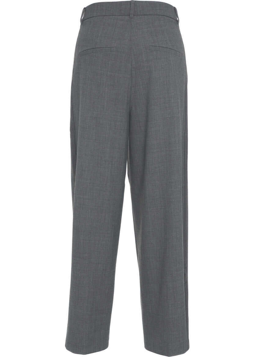 Pantaloni casual Cambio Pleated trousers Emilie Grey Femei (BM 19032082) 4