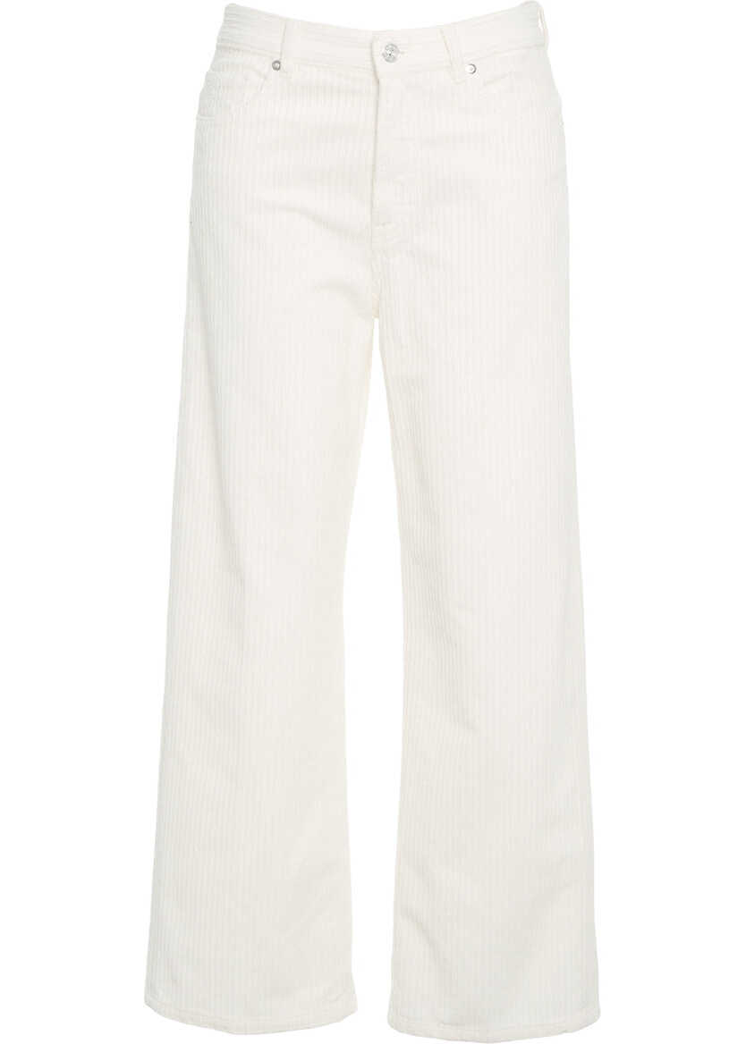 Pantaloni casual Nine in the morning Wide leg cord pants White Femei (BM 19032091) 2