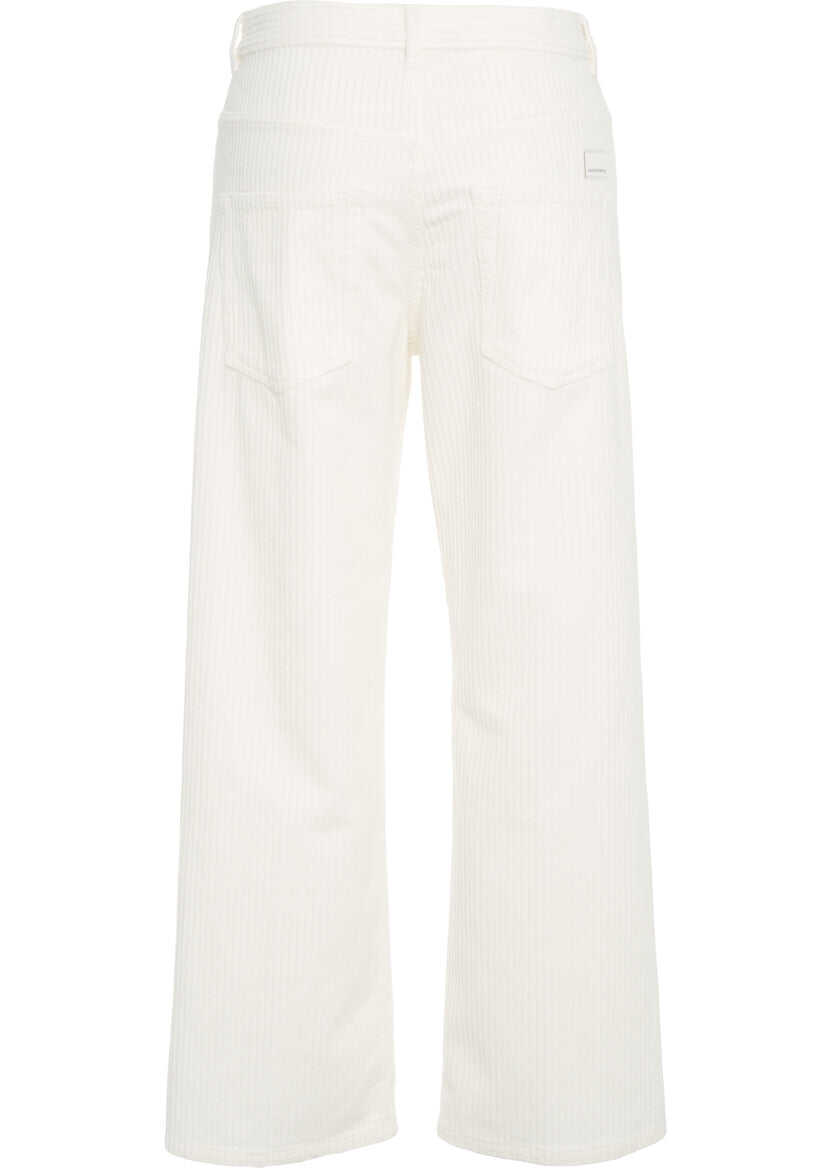 Pantaloni casual Nine in the morning Wide leg cord pants White Femei (BM 19032091) 4