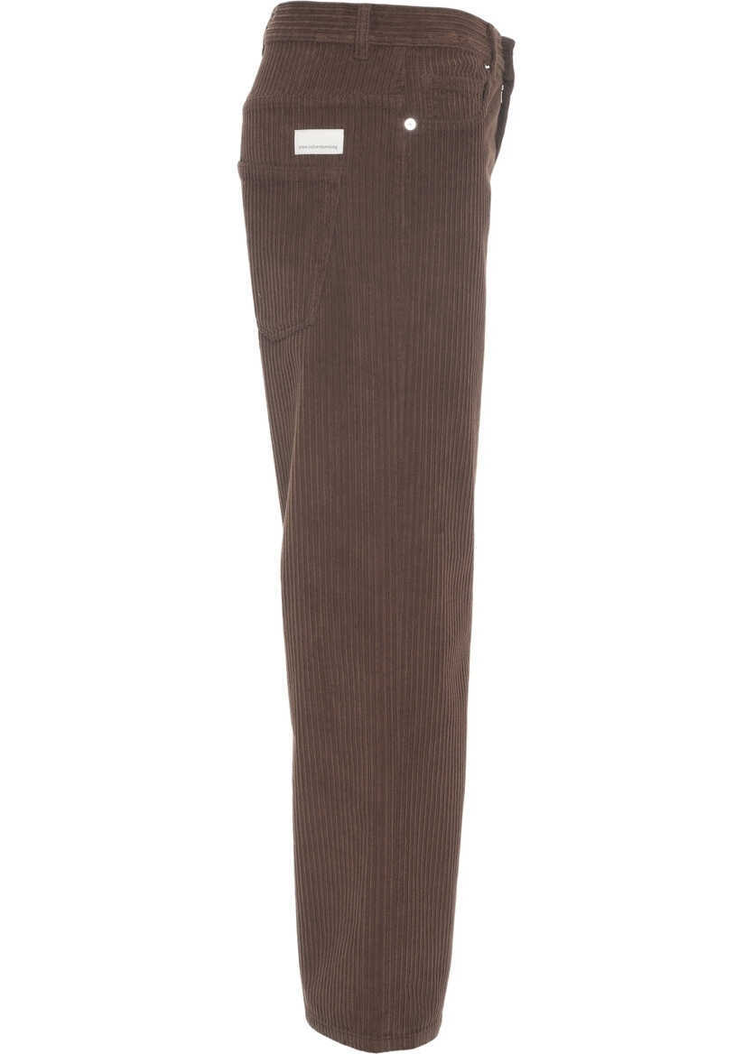 Pantaloni casual Nine in the morning Wide leg cord pants Brown Femei (BM 19032091) 3
