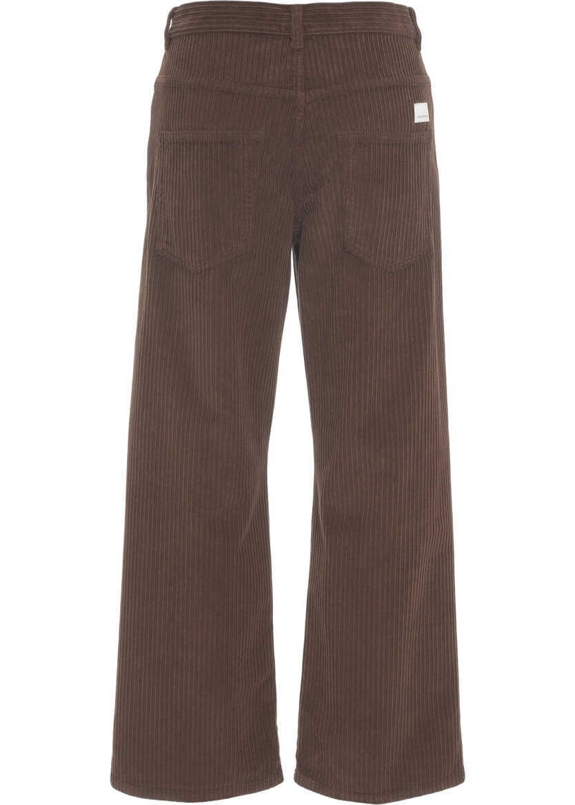 Pantaloni casual Nine in the morning Wide leg cord pants Brown Femei (BM 19032091) 4