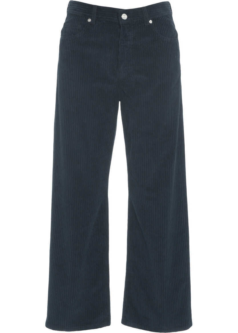 Pantaloni casual Nine in the morning Wide leg cord pants Black Femei (BM 19032091) 2