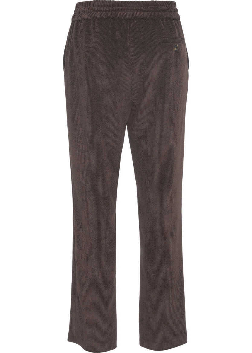Pantaloni casual Gender Corduroy pants Brown Femei (BM 19032097) 4