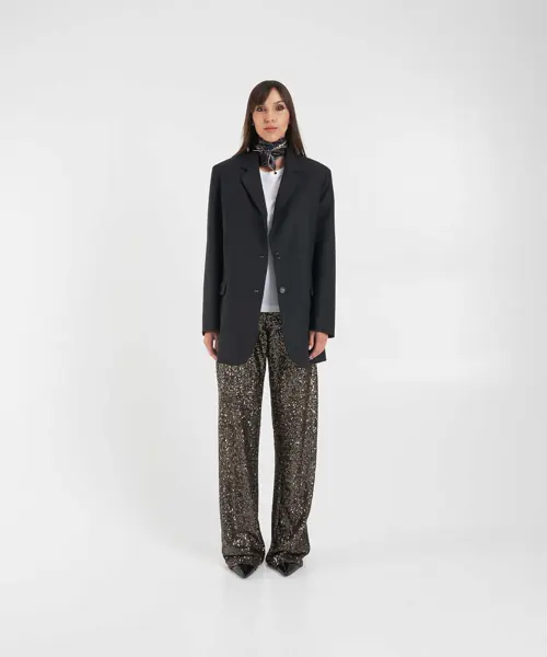 Pantaloni casual Gender Pants with sequins Brown Femei (BM 19032124) 3