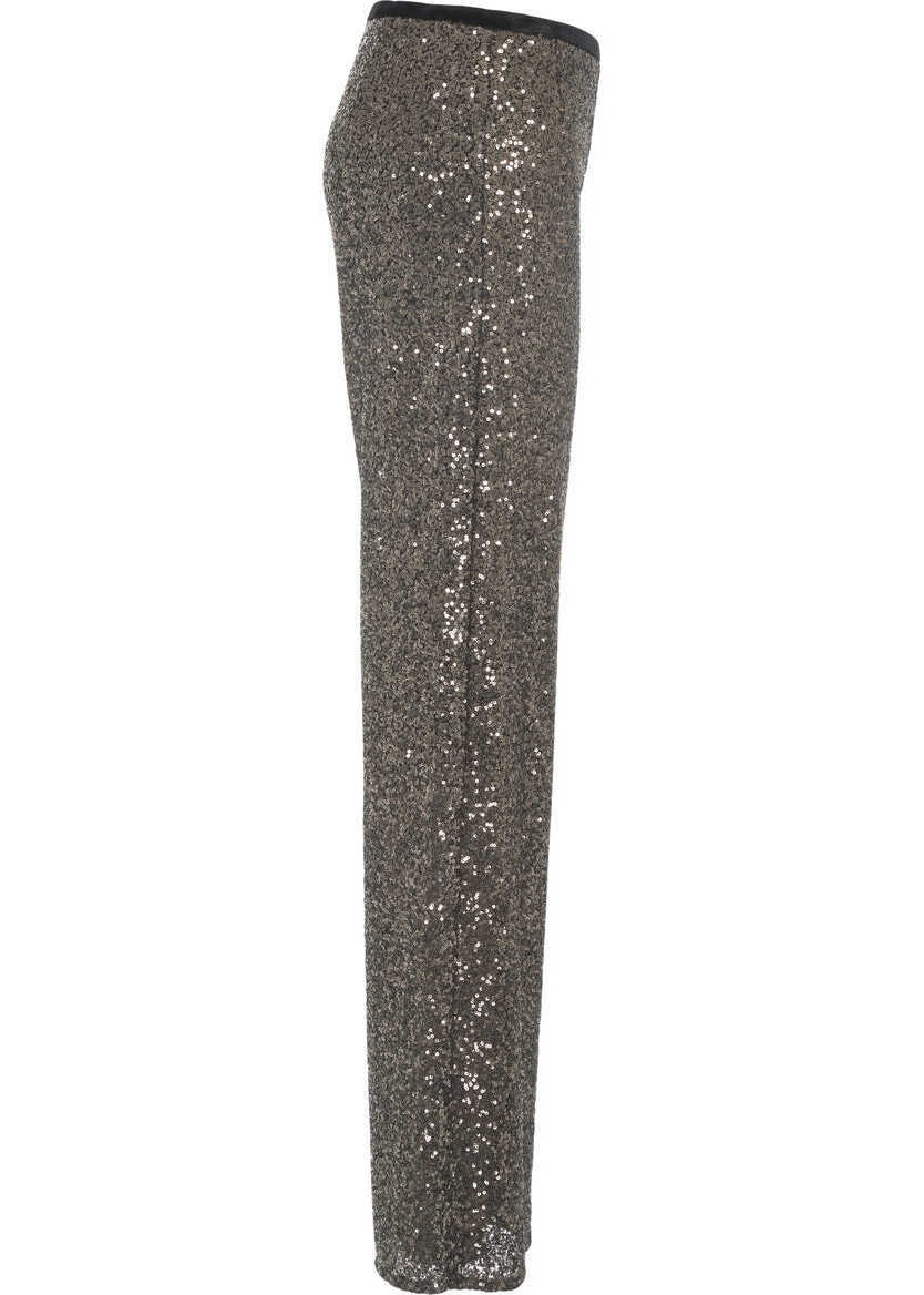 Pantaloni casual Gender Pants with sequins Brown Femei (BM 19032124) 4