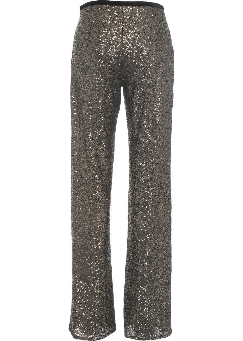 Pantaloni casual Gender Pants with sequins Brown Femei (BM 19032124) 5