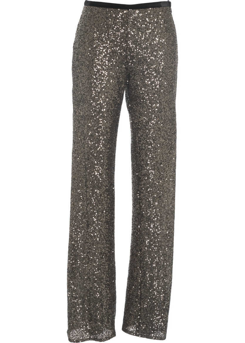 Pantaloni casual Gender Pants with sequins Brown Femei (BM 19032124) 1