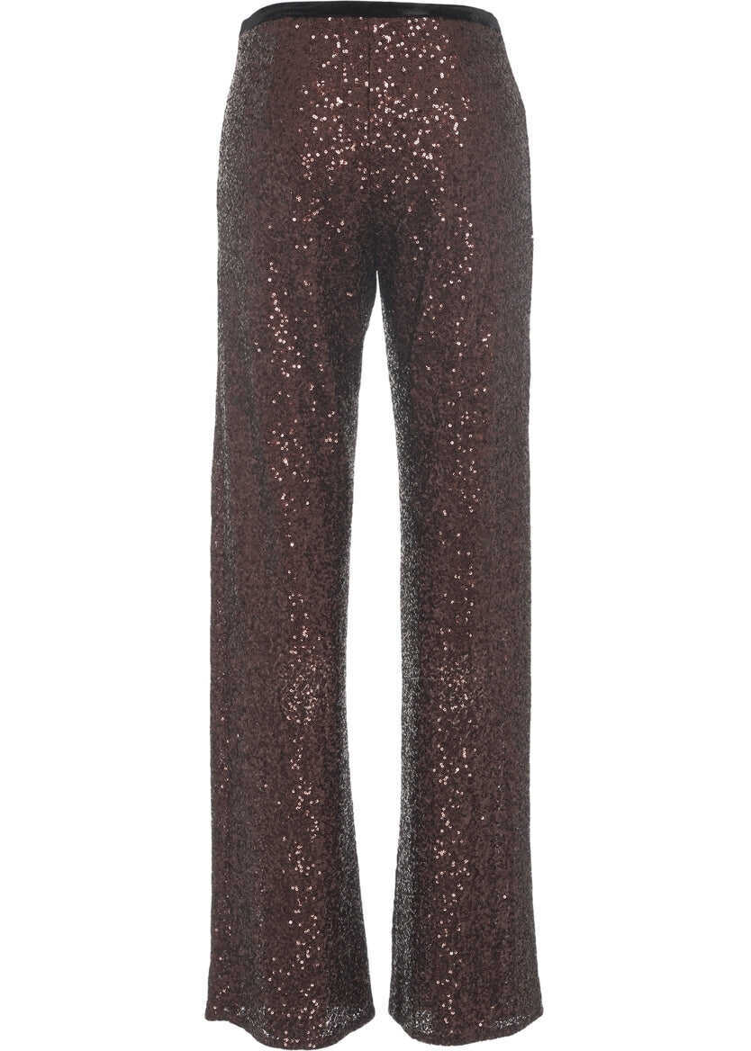 Pantaloni casual Gender Pants with sequins Brown Femei (BM 19032124) 5