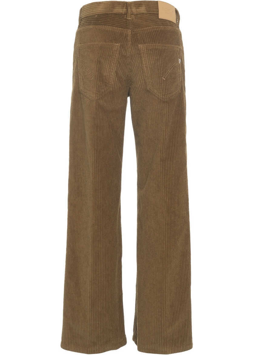 Pantaloni casual Dondup Corduroy Pants Jaclyn Gioie Brown Femei (BM 19032127) 4