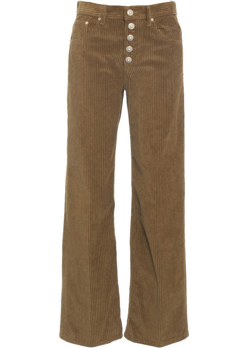 Pantaloni casual Dondup Corduroy Pants Jaclyn Gioie Brown Femei (BM 19032127) 5