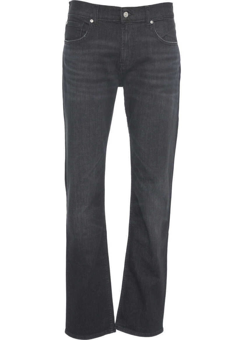 Blugi drepti 7 For All Mankind Mens Straight lut jeans Black Barbati (BM 19032139) 2